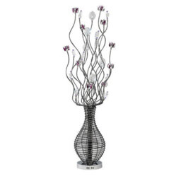 Luminosa Lighting Luminosa (Dh) Viola Floor Lamp 7 Light G4 Black/purple/chrome/crystal, Not Led/cfl Compatible