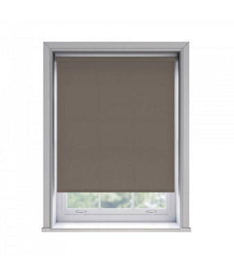 145Cm No Drill Self Adhesive Chocolate Thermal Blackout Roller Blind (170Cm Drop)