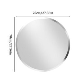 Artloge 70Cm Frameless Wall Glass Mirror Beveled Round Mirror For Bathroom Entryways - thumbnail 2