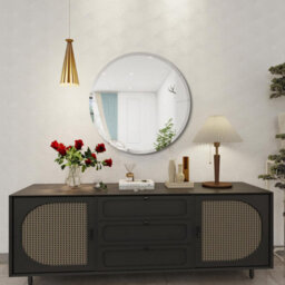 Artloge 70Cm Frameless Wall Glass Mirror Beveled Round Mirror For Bathroom Entryways - thumbnail 6