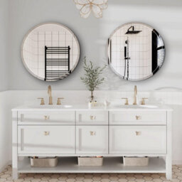 Artloge 70Cm Frameless Wall Glass Mirror Beveled Round Mirror For Bathroom Entryways - thumbnail 8