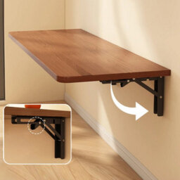 Brown-60X40Cm Wall Mounted Desk Home Computer Desk Study Workstation Folding Writing Table - thumbnail 5