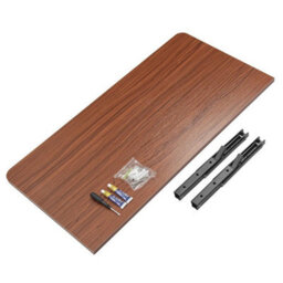 Brown-60X40Cm Wall Mounted Desk Home Computer Desk Study Workstation Folding Writing Table - thumbnail 4