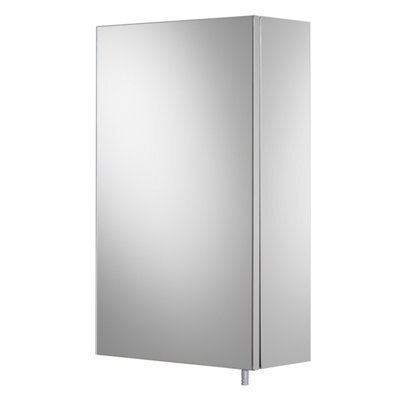 Croydex Vallon Silver Effect Single Bathroom Cabinet With Mirrored Door (H)521mm (W)300mm - image 1