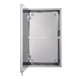 Croydex Vallon Silver Effect Single Bathroom Cabinet With Mirrored Door (H)521mm (W)300mm - thumbnail 4