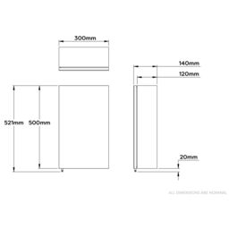 Croydex Vallon Silver Effect Single Bathroom Cabinet With Mirrored Door (H)521mm (W)300mm - thumbnail 6