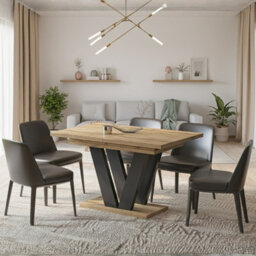 Modern Extendable Dining Table Lara 130 To 210 Cm Wotan Oak - thumbnail 5