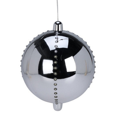 Urbn-Living Urbnliving 15Cm Height Silver Led Light Up Ball Christmas Tree Warm White Timer Indoor Outdoor Decoration - image 1
