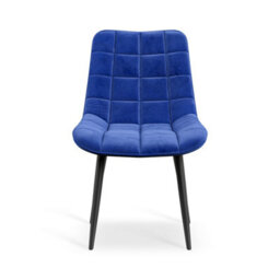 More4Homes Set Of 2 Nova Modern Velvet Dining Chair Padded Seat Metal Legs Kitchen (Blue) - thumbnail 3