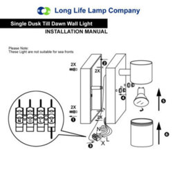 Long Life Lamps Company Black Outdoor Wall Light Dusk Till Dawn Sensor Stainless Steel Ip65 Zlc089B - thumbnail 9