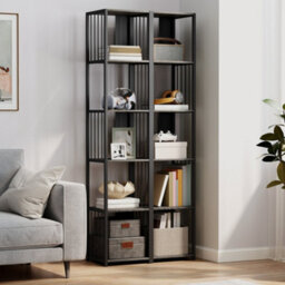 Wyld Haus Reseka 5-Tier Metal And Wood Grey Bookcase 33.5W X 30D X 165H Cm - thumbnail 9