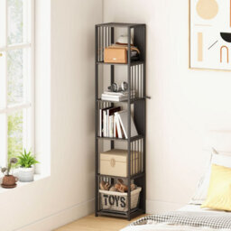 Wyld Haus Reseka 5-Tier Metal And Wood Grey Bookcase 33.5W X 30D X 165H Cm - thumbnail 7