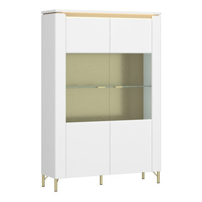 Furniture To Go Lazio Vitrin 2 Door In Alpine White/white Gloss - image 1