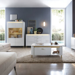 Furniture To Go Lazio Vitrin 2 Door In Alpine White/white Gloss - thumbnail 4