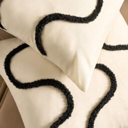 Ohs 2 X Tufted Wave Cushion Cover Luxury Modern - Black/natural - thumbnail 3