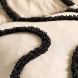 Ohs 2 X Tufted Wave Cushion Cover Luxury Modern - Black/natural - thumbnail 2