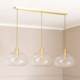 Valuelights Corinne Twill Spiral Glass 3 Drop Brushed Gold Diner Ceiling Pendant Light - thumbnail 4