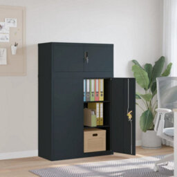 Berkfield File Cabinet Anthracite 90X40X145 Cm Steel - thumbnail 1
