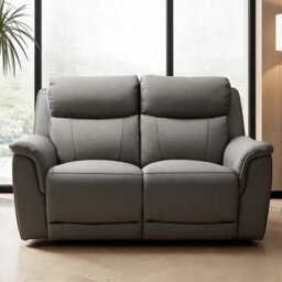 Xample Oscar Grey Leather Power Reclining 2 Seater Sofa With Power Headrests, Usb & Usb-C Ports, Pocket Sprung Seats - thumbnail 4