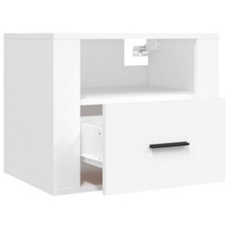 Berkfield Elegant Wall-Mounted Bedside Cabinets 2 Pcs White 50X36X40 Cm - thumbnail 7