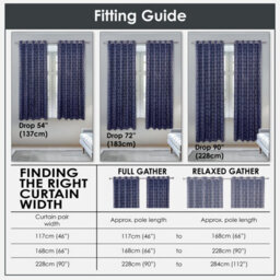 Emma Barclay Hartford Blackout Thermal Eyelet Curtains, Navy Blue - 66 X 54 Inch Pair - thumbnail 3
