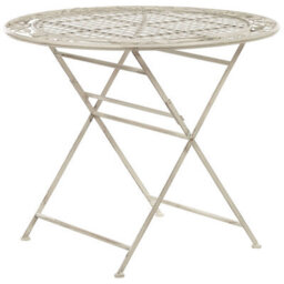 Beliani Garden Dining Set Off White 4-Seater Foldable Table And Chairs - thumbnail 7