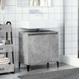 Berkfield Sink Cabinet Concrete Grey 58X33X60 Cm Engineered Wood - thumbnail 3
