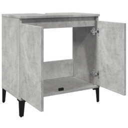 Berkfield Sink Cabinet Concrete Grey 58X33X60 Cm Engineered Wood - thumbnail 5