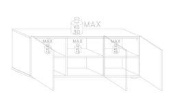 FurniComp LTD Furnicomp Giulia 3 Door Grey Gloss Tv Unit With Mirrors - thumbnail 3
