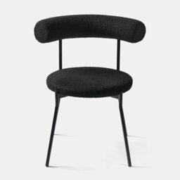 Ohs Boucle Accent Dining Chair Padded Seat With Metal Legs - Black - thumbnail 4