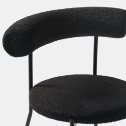 Ohs Boucle Accent Dining Chair Padded Seat With Metal Legs - Black - thumbnail 6