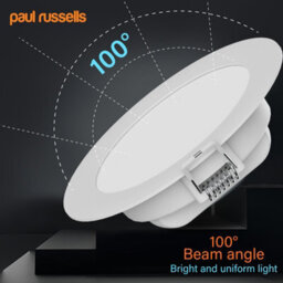 Paul Russells Led Round Panel Ceiling Lights, 8W 750 Lumens, Spotlights, Ip20, 6500K Day Light, Pack Of 4 - thumbnail 5