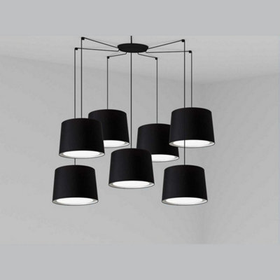 Luminosa Lighting Luminosa Conga Black Pendant Suspension Pendant Lamp 7 Light
