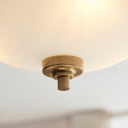 Loops Elegant Semi Flush Ceiling Light With Brushed Aged Brass Finish And White Glass Shade - thumbnail 5