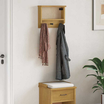 Vidaxl Wall-Mounted Coat Rack Sandnes 45X12X35 Cm Solid Wood Pine - image 1