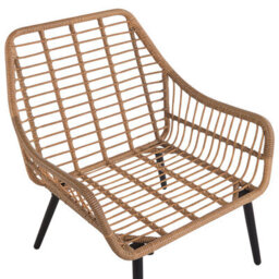 Beliani Bistro Set With Cushions Laureto Pe Rattan Natural - thumbnail 8