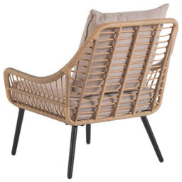 Beliani Bistro Set With Cushions Laureto Pe Rattan Natural - thumbnail 6