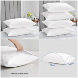 Ameha Bedding Pillowcase-Plain Dyed White Breathable Envelope Durable Pillow Cover 2 Pair (50 X 75 Cm) Pillow Covers - thumbnail 7
