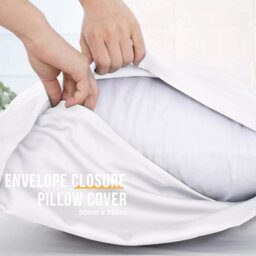 Ameha Bedding Pillowcase-Plain Dyed White Breathable Envelope Durable Pillow Cover 2 Pair (50 X 75 Cm) Pillow Covers - thumbnail 4