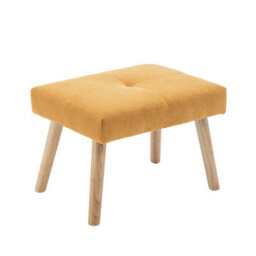 Living And Home Yellow Chenille Upholstered Lounge Chair With Footstool - thumbnail 5