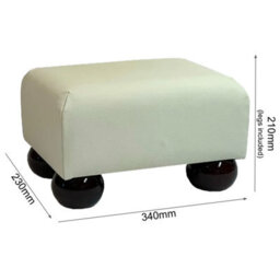 Small Tartan Footstool - Bainbridge Grey - Natural Gloss Bun Feet - thumbnail 2