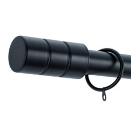 A.unique Home Plain Barrel Metal Extendable Curtain Pole With Rings And Fittings (25/28mm) - Matte Black, 180Cm - 340Cm Approx - thumbnail 2