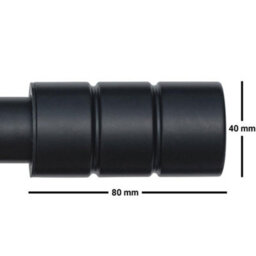 A.unique Home Plain Barrel Metal Extendable Curtain Pole With Rings And Fittings (25/28mm) - Matte Black, 180Cm - 340Cm Approx - thumbnail 3