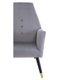 Orsina Grey Velvet Button Chair, Highback Velvet Buttoned Chair, Long-Lasting Velvet Dining Armchair - thumbnail 5