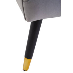 Orsina Grey Velvet Button Chair, Highback Velvet Buttoned Chair, Long-Lasting Velvet Dining Armchair - thumbnail 7