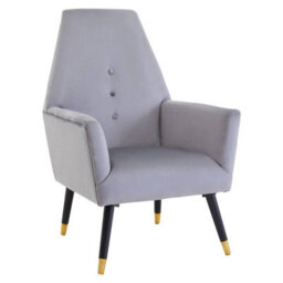 Orsina Grey Velvet Button Chair, Highback Velvet Buttoned Chair, Long-Lasting Velvet Dining Armchair - thumbnail 2