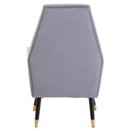 Orsina Grey Velvet Button Chair, Highback Velvet Buttoned Chair, Long-Lasting Velvet Dining Armchair - thumbnail 4