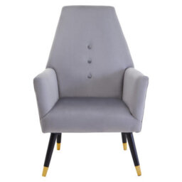 Orsina Grey Velvet Button Chair, Highback Velvet Buttoned Chair, Long-Lasting Velvet Dining Armchair - thumbnail 9