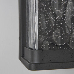 Litecraft Boyd Black Large Led Outdoor Wall Light With Water Ripple Glass - thumbnail 5