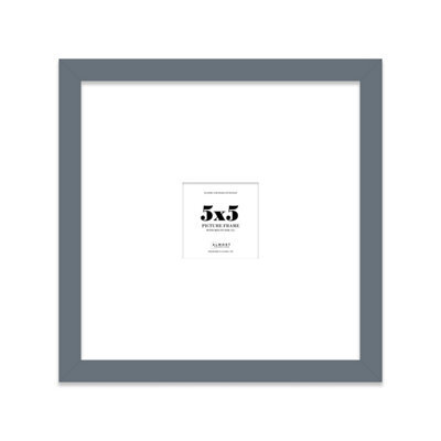 "5X5"" Grey Picture Frame - 5X5"" Square Frame With 1X1"" Mount For 5X5""/1X1"" Pictures Classic Style Frame For Home Décor, 1 Pack" - image 1